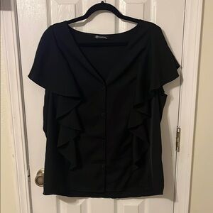 Black Ruffled Blouse